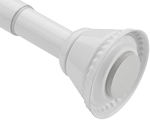 Amazer Shower Curtain Rod Extra Long 78-110 inches Adjustable Shower Rod Tension Spring Curtain Rod No Drill for Bathroom Bedroom Study Window Closet Doorway, Light White