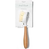 Grove Co. Replaceable Head Bamboo Dish Brush, Non-Scratch Scrubber, 1 Count | Has replaceable scrub brushes; Ergonomic Wooden Handle; Heavy-Duty; Angled Bristles; Gentle on Dishes; Removes Tough Messes