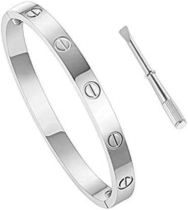HiCooker Love Bracelet, Screw Bracelet, 18k Titanium Steel Bracelet, Buckle Bangle Bracelet Screwdriver 6.7Inch