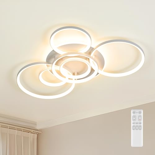 MOUNM Deckenleuchte dimmbar Wohnzimmer, Deckenlampe 84 W 6900 lm, 92 * 60cm