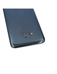 (Material acrílico) Estuche para batería sunways con reemplazo de lente de vidrio de cámara trasera para HTC U11 Life (Negro Brillante)