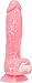 Pure Love 7.5 Inch Glow-in-the-Dark Silicone Dildo with Suction Cup, Marble Pattern, Pink Color, Adult Sex Toy, 7.5 Inch X-Large, 0.69 Lb