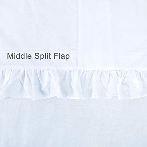 YINFUNG Ruffled Pillow Shams King White Shabby Chic Set of 2 Farmhouse Pillowcases Country French Rustic Pretty Cute Vintage Victorian Princess Frilly Lace Pillow Cover Cotton 20x36