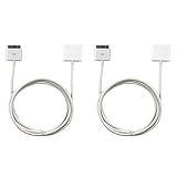 HIOTECH® Dock Extension Cable, 30-pin Male to Female Dock Extender Vedio & Audio Extension Connector for iPhone 4 4S 3GS 3G/iPod Touch/iPad/iPad 2 (White/2PC)