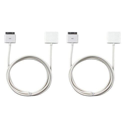HIOTECH® Dock Extension Cable, 30-pin Male to Female Dock Extender Vedio & Audio Extension Connector for iPhone 4 4S 3GS 3G/iPod Touch/iPad/iPad 2 (White/2PC) HIOTECH® Dock Extension Cable, 30-pin Male to Female Dock Extender Vedio & Audio Extension Connector for iPhone 4 4S 3GS 3G/iPod Touch/iPad/iPad 2 (White/2PC)