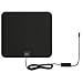 AUKEY HDTV Antenna, Amplified Indoor Digital TV Antenna with In-line Amplifier Signal Booster and 9.8ft Coax Cable for HDTVs (Black)