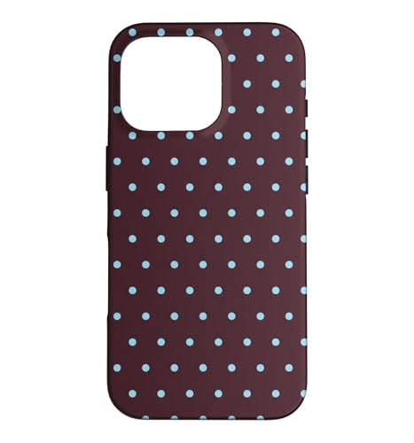 Elegante Brown and Blue Polka Dot Minimalist Pattern Case for iPhone 16 Pro