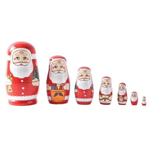 PXIWDAN Nesting Doll Russian Matryoshka Dolls Set 7/8 Pcs,Christmas Nesting Dolls - Wooden Handmade Stacking Dolls Stacking Doll(B)