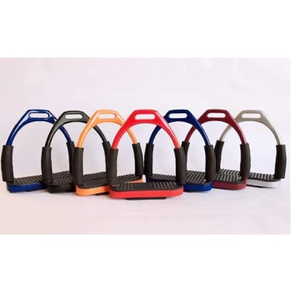 Menolana Safety Stirrups For English Riding - 2X Stainless Steel With Rubber Pads