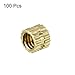 uxcell Knurled Insert Nuts - 100Pcs M4 x 4mm Length x 5mm OD Female Thread Brass Threaded Insert Embedment Nut for 3D Printer