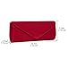 Jubileens Wedding Evening Party Velvet Clutch Bag Retro Envelope Cross Body Handbag (Red)