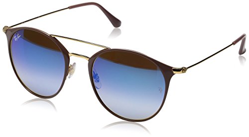 Ray-Ban Steel Unisex Round Sunglasses, Gold Top Beige, 49 mm