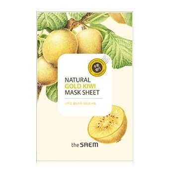 Saem маска тканевая с экстрактом киви Natural Gold kiwi mask sheet 21мл (8806164115558)