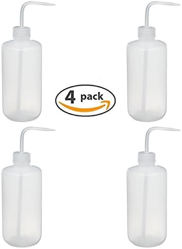 Kali Dreams -LDPE, Wash Bottle, Economy Plastic Soap Holder Safety Squeeze Bottle Supply for Medical Label Tattoo (500ml / 16oz / Each Bottle) - 4 Pack