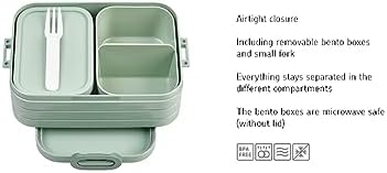 - Fiambrera Bento Take A Break midi - Lonchera Con Bento Box - Lunch Box para Sándwiches, Pequeños Tentempiés y Sobras - Merienda & Almuerzo - Con Compartimentos - 900 ml - Nordic Black