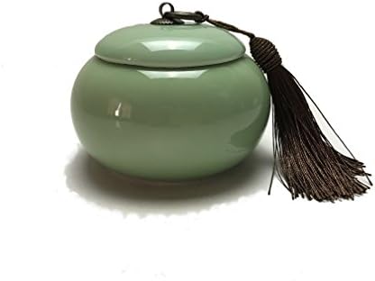 Chinese Ceramic Tea Canister/ Tea Tins Containers/ Tea Pot / Tea Caddy Storage/ Business gifts jade green