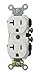 Leviton 20-Amp, 125-Volt, Narrow Body Duplex Receptacle, Straight Blade, Commercial Grade, Self Grounding, CR20-W, White