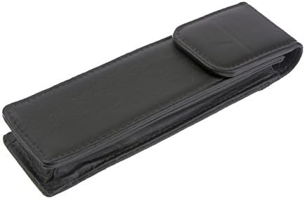 Europens Double Magnetic Leather Pen Case - Black - Mont Blanc Compatible