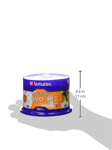 Verbatim 4.7GB up to 16x White Inkjet Printable Recordable Disc DVD-R, 50-Disc Spindle  95137