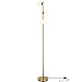 Brightech Sphere 3 LED Floor Lamp– Contemporary Modern Frosted Glass Globe Lamp with Three Lights- Tall Pole Standing Uplight Lamp for Living Room, Den, Office, Bedroom- Bulbs Included- Antique Brass