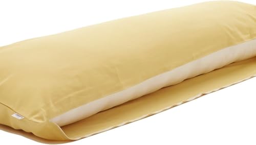 Comodo Original CMC9000R Body Pillow Cover with Zipper 100% Cotton Dakimakura Pillow Case [Made in Japan] (Egg Yellow, 20 x 63 inch (160cm x 50cm))