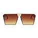 JOJO'S SECRET Oversized Square Sunglasses Metal Frame Flat Top Sunglasses JS009 (Gold/Transparent Red+Gold/Pink, 2.48)