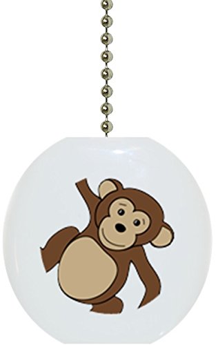 Monkey Jungle Safari Animal Ceramic Fan Pull