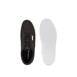 Lacoste Men's Lace Base Sneaker, Black & White, 12.5