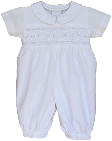 Carouselwear Special Occasion Baby Boy White Smocked Christening Outfit