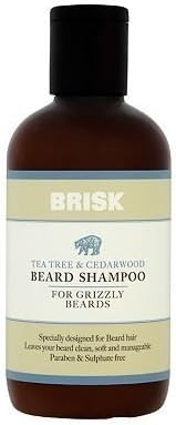 Brisk Tea Tree and Cedar wood Shampoo - For Grizzly Beards by Grizzly beard