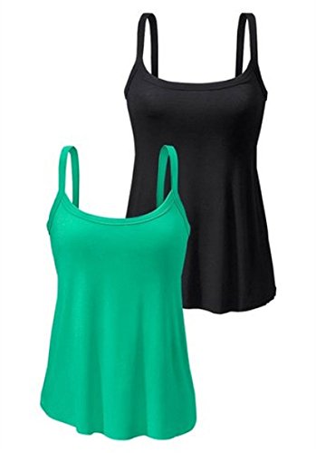 Double Pack Top, two pieces VBUSAO-194372-f5077 Green/Black,size 2/4(XS/S)
