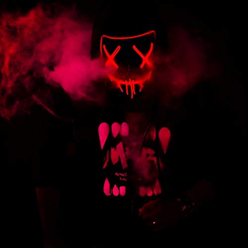 Halloween Masks for AdultsLed Purge Mask Light Up MaskHalloween Mask Led Mask Scary Halloween Mask for Halloween - Thumbnail 5