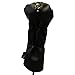 Majek Retro Golf Headcover Black Red and White Vintage Leather Style X Fairway Wood Head Cover Classic Look, Wheel Tag Includes Numbers 3 Through 7 Plus X