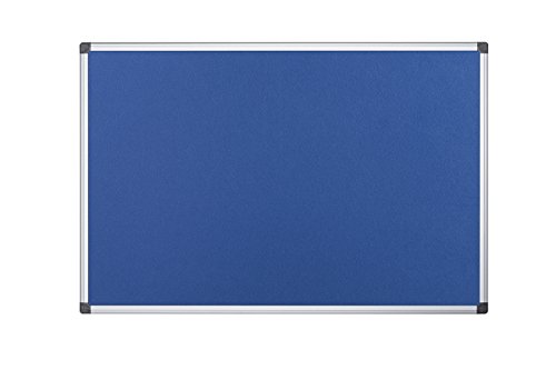 Bi-Office Maya Bulletin Board with Aluminium Frame, 60 x 45 cm, Blue Felt