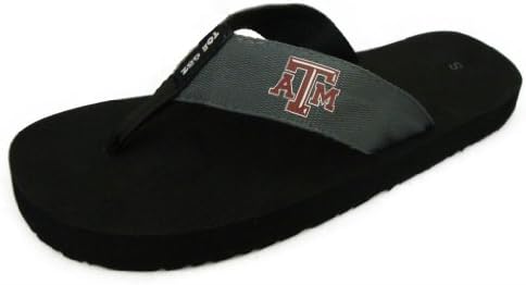 Toegoz Unisex Texas A&M University Graphite Flip Flops US