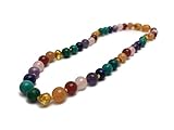 Baltic Essentials 12.5 inch Baltic Amber Necklace Rainbow Honey Amber Pink Rose Quartz Red Agate Amethyst Aventurine Cyrsocolla Baby, Infant, Toddler (1 Pack)