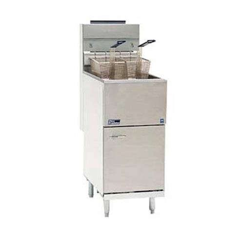 Natural Gas Pitco 35C+S 35-40 lb. Stainless Steel Floor Fryer - 3 Tubes, 90,000 BTU