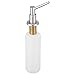 Edgewood Brass Deluxe Soap and Lotion Dispenser for Kitchens and Bathrooms by Pacific Bay (Brushed Satin Nickel) - Features Heavy-Duty Brass Construction and Modern Design with Easy Installation