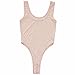 FEESHOW Women's Open Crotch Soft Smooth Bodysuit Leotard Top Teddy Lingerie Pink One size