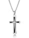 ORAZIO Stainless Steel Cross Necklace Pendant for Men Curb Chain Necklace 3.5mm 22 Inch