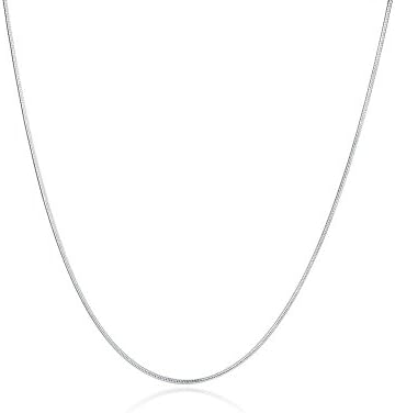YITAO Sterling Silver Italian 1mm Snake Chain Crafted Necklace Thin Lightweight Strong Lobster Claw Clasp (22inch)