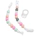 Teether Pacifier Clip 2-Pack Pink Silicone Pearl Binky Holder Teething Toy