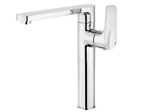 Deante Chromed Bathroom Sink tap with Raised Body and with Fixed spout Gardenia Beg 021K, Grey