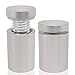 Lantee 20 Pcs Silver Tone Stainless Steel 19 x 30mm Standoff Hardware Mounts Screws for Glass