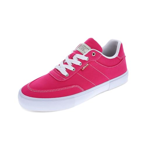 Levi's Kids Maribel CVS Canvas Lace Up Lowtop Casual Sneaker Shoe, Fuschia, 2 M