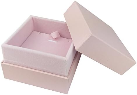 ShiGuDongLai Simple fashion pink jewelry gift box display classic heaven and earth covered carton white velvet (Pendant box)