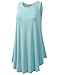URBANCLEO Womens Scoop Neck Sleeveless Elong Tunic Top Shirt LtBlue 2XLARGE