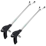 Vive Suction Cup Reacher Grabber (2 Pack) - 32 Inch Heavy Duty Mobility Grip Hand Aid - Handle Tool Light Bulb Remover, Long Handled Trash Litter Picker, Garbage Garden Nabber, Extender Arm Pickup