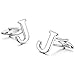 MOWOM Silver Tone 2PCS Rhodium Plated Cufflinks Initial Letter Capital Alphabet J Shirt Wedding
