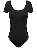 FPT Womens Basic Short Sleeve Bodysuit BLACK SMALL